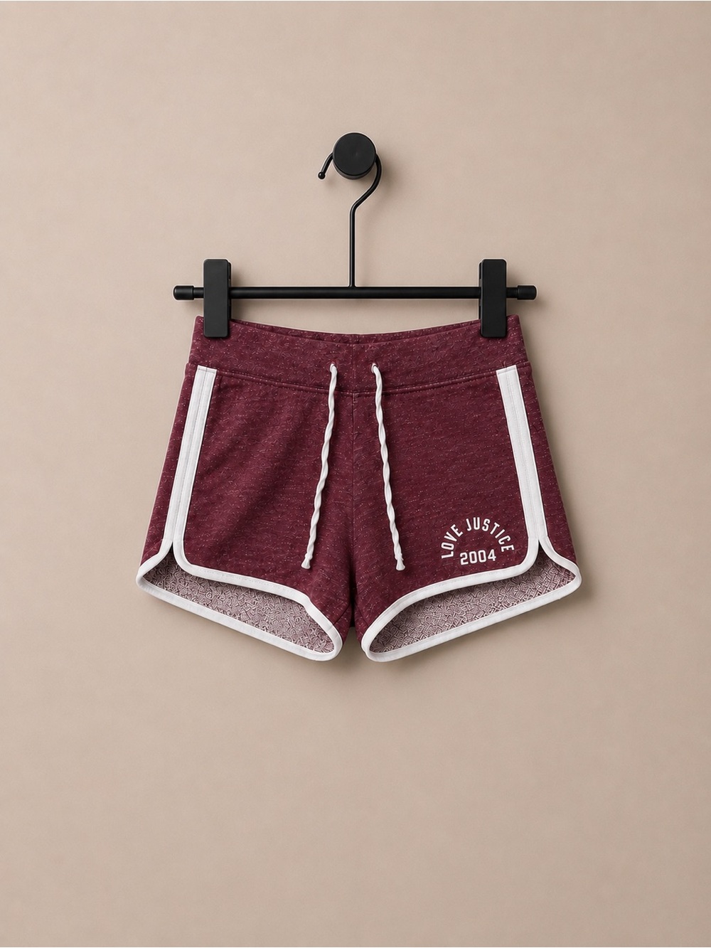 Justice Active Girls Burgundy Dolphin Hem Lounge Shorts Size 12 Kids